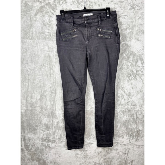 Madewell Denim - Madewell Black Skinny Skinny Jeans Womens 28 Y2K Zip Pocket Stretch Denim Pants‎